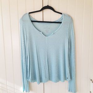 American Eagle Long Sleeve Shirt - Pastel Blue